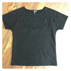 J. Crew boxy stretch shirt with jewels